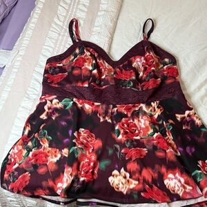 Floral Burgundy Peplum Torrid Size 2